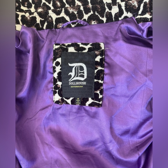 Vintage Dollhouse leopard print pea coat size juniors medium Y2K -READ LISTING - Picture 6 of 6